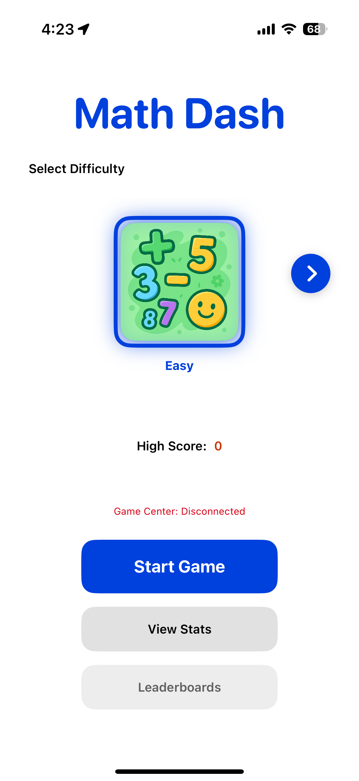 Math Dash Screenshot Front
